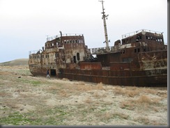 Wrack im ausgetrockneten Aralsee